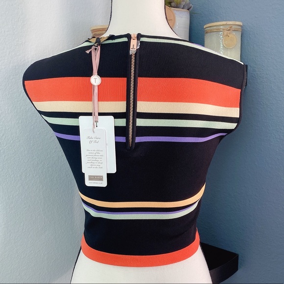 Ted Baker Multi Striped Crop Top - Picture 4 of 13